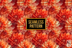 Red Autumn Floral Digital Paper Product Image 2