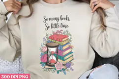 So many books, PNG, Book Lover Sublimation PNG Product Image 1