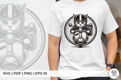 Cool Cat Rider on Classic Motorcycle Product Image 2