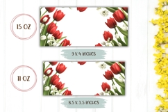 Summer Flowers Mug Wrap, Floral Mug, Tulips PNG Product Image 2