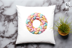 Pastel Yarn Wreath Knitted Ring Sublimation SVG PNG Product Image 3