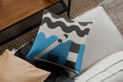 Geometric Sailboat &amp; Waves Embroidery Design Product Image 2