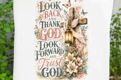 Look Back Thank God Trust God Christian Floral SVG Product Image 3