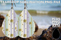 Dazzling Teardrop Earrings Magic, Gold Flower Product Image 1