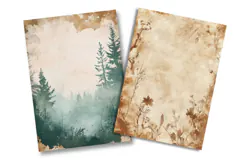 Watercolor Forest Junk Journal Pages Product Image 2