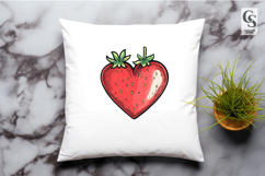 Heart Shaped Strawberry Illustrations Clipart Sublimation PN Product Image 3