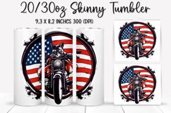 Cat Ride An American Flag - Tumbler Sublimation Design Product Image 1
