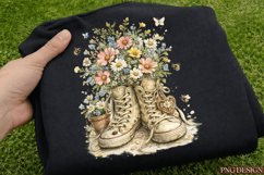 Vintage Floral Sneakers PNG Design | Wildflower Boots Sublim Product Image 5