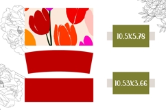 Red Tumbler Wrap Design, Floral 40 Oz Tumbler PNG Product Image 2