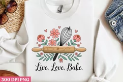 Live. Love. Bake. PNG, Cooking Sublimation PNG Product Image 3
