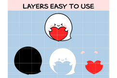 Baby Ghost SVG Bundle | Kawaii Halloween Ghost Clipart | Gho Product Image 2