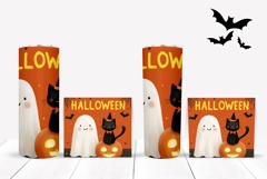 Cartoon Halloween Ghost Tumbler Wrap, Bats Tumbler Design Product Image 2