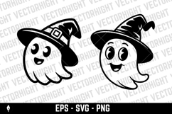 Vector drawing of a cute surprised ghost mascot Product Image 2