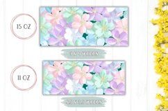 Floral Mug Wrap Design, Pastel Flowers Mug Sublimation Product Image 2