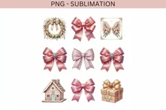 Coquette Christmas Bow PNG | Pink and Preppy Christmas Product Image 2