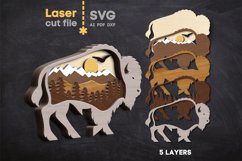 Bison SVG laser cut file for Glowforge Product Image 2