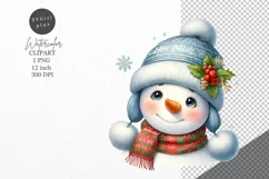 Christmas clipart, Snowman clipart, Winter sublimation Product Image 1
