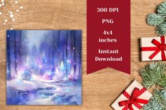 Christmas Square Coaster, Winter Forest Coffee Mug Coasters Product Image 2