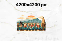 Hawaii State PNG, Vintage Aloha Surf & Ocean Sublimation Product Image 2