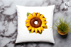 Sunflower Donut Wreath Clipart Sublimation PNG Product Image 2