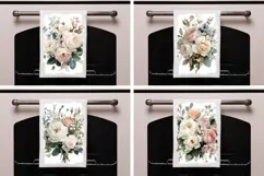 Watercolor Roses Towel Template, Floral Towel Designs Product Image 2