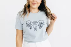 Floral Uterus svg, Uterus with flowers svg, png Product Image 2