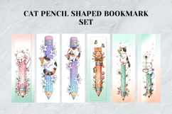 Cat Pencil Shaped Bookmark Set,Cute Pastel Stationery Gift Product Image 2