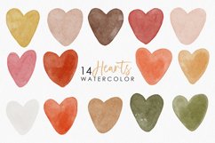 Watercolor hearts clipart, Love elements, Hearts clipart Product Image 1
