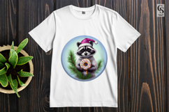 Cute Raccoon With Donut Clipart Sublimation PNG Product Image 2