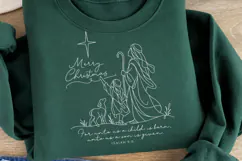 For Unto Us a Child Is Born Christmas PNG, Isaiah 9:6 Nativi Product Image 2