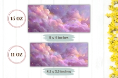 Pastel Sky Mug Wrap, Pink Clouds Mug Design, Sunset Mug PNG Product Image 2