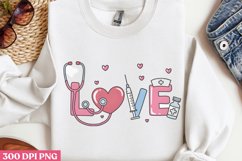 Love PNG, Valentine Nurse Sublimation PNG Product Image 3