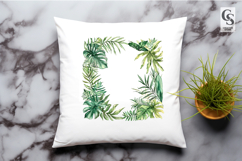 Watercolor Tropical Leaf Frame Clipart Sublimation PNG Product Image 2