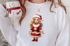 Christmas Cute Girl Sublimation Clipart, Christmas Cute Product Image 2