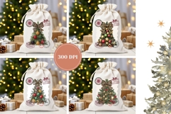 Leopard Christmas Tree Santa Sack Designs, Christmas PNG Product Image 2