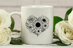 Flower Heart Svg Flower Svg Floral Heart Svg Product Image 5