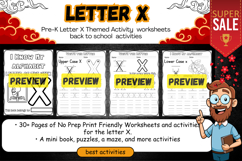 Pre-K Letter X Themed Activity Workbook worksheet Product Image 2