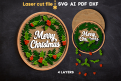 Christmas Wreath SVG laser cut files for Glowforge Product Image 2
