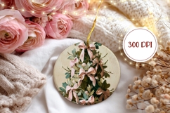 Cute Christmas Round Ornament, Christmas Tree Ornament PNG Product Image 2