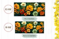 Colorful Flowers Mug Wrap Design, Flowers Sublimation Mug Product Image 2
