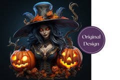 3D Halloween Tumbler Sublimation, Halloween Witch PNG Product Image 2