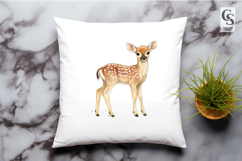 Cute Baby Deer Watercolor Clipart Sublimation PNG Product Image 2
