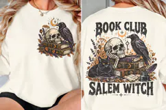 Book Club Salem Witch Front Back PNG, Gothic Reader Chest Ba Product Image 2