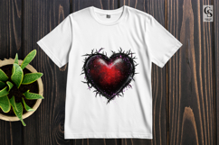 Dark Thorn Red Heart Clipart Sublimation PNG Product Image 2
