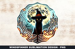 Halloween Cat Wind Spinner Sublimation Design Product Image 1