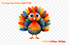 Watercolor Thanksgiving Turkey Clipart PNG Product Image 1