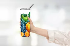 Watercolor Healthy Food Tumbler Warp Design Product Image 2