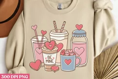 Be mine PNG, Coffee Valentines day Sublimation PNG Product Image 3