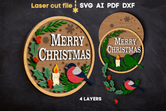 Christmas Wreath SVG laser cut files for Glowforge Product Image 2