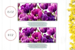 Purple Tulips Mug Wrap, Colorful Mug, Flowers Mug Design Product Image 2